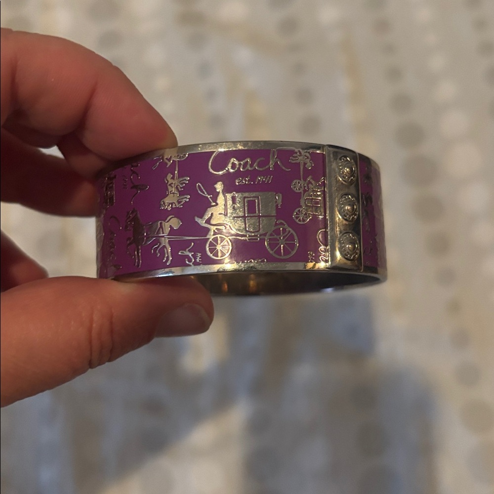 Coach Purple and Silver Carriage Bangle